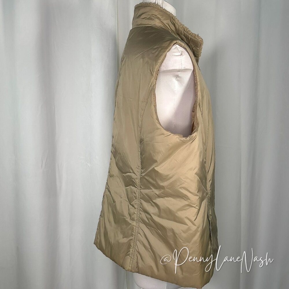 Villager by Liz Clairborne Sherpa Lined Vest Size 2 Tan - Picture 6 of 9